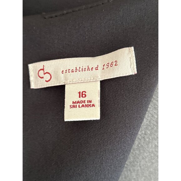 Established 1962 Black & Tan Print Sheath Dress Size 16 Cap Sleeves Back Zipper - Picture 4 of 12